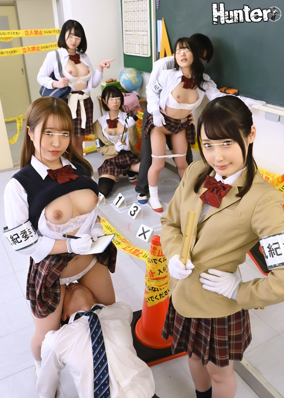 「ねぇ～どこでどんな風にヤッたの？私たちの体で再現してみて！」風紀を乱す淫らな行為の数々が耳に入ると取り締まるべく出動するヤリマン風紀委員会 - Image 2