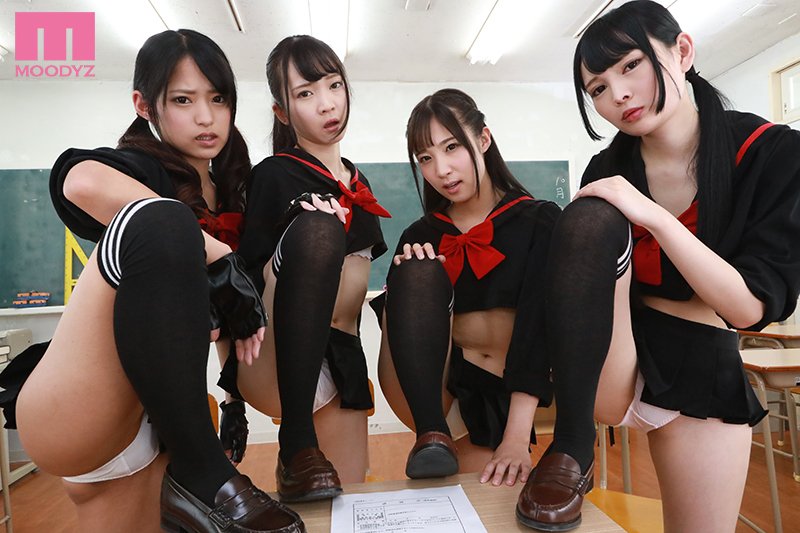 ミニスカパンチラ★スケバンポリスVR 痴漢事件の共犯者として教え子4人から強烈な取り調べ！「ワタシたちを舐めたら、いかんぜよ！！」見た目はカワイイくせしてハードハーレムで自白強要5P SPECIAL！！ - Image 5